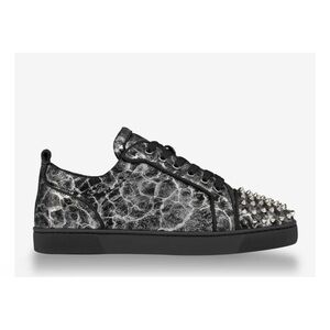 Christian Louboutin, Louis Jr black storm print leather size 45 made Italy